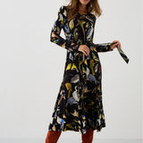 KLIN LADY dress Warsaw birds print