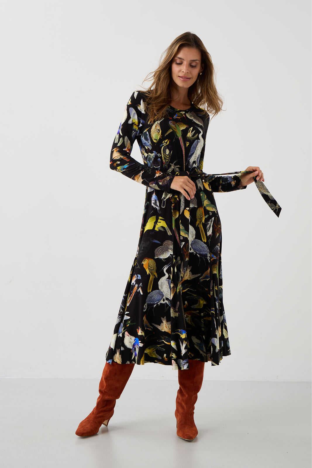 KLIN LADY dress Warsaw birds print