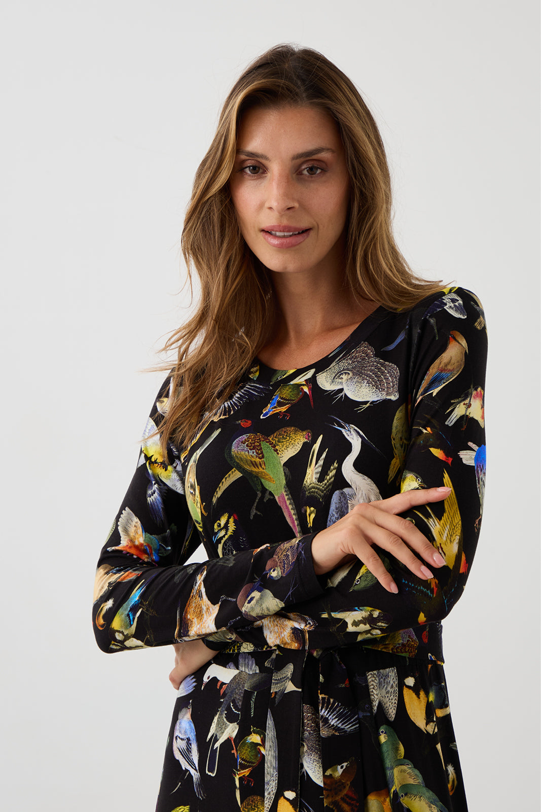 KLIN LADY dress Warsaw birds print