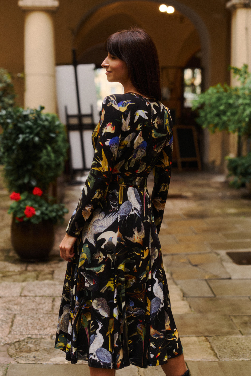 KLIN LADY dress Warsaw birds print