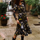 KLIN LADY dress Warsaw birds print