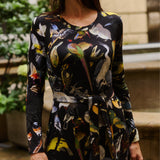 KLIN LADY dress Warsaw birds print