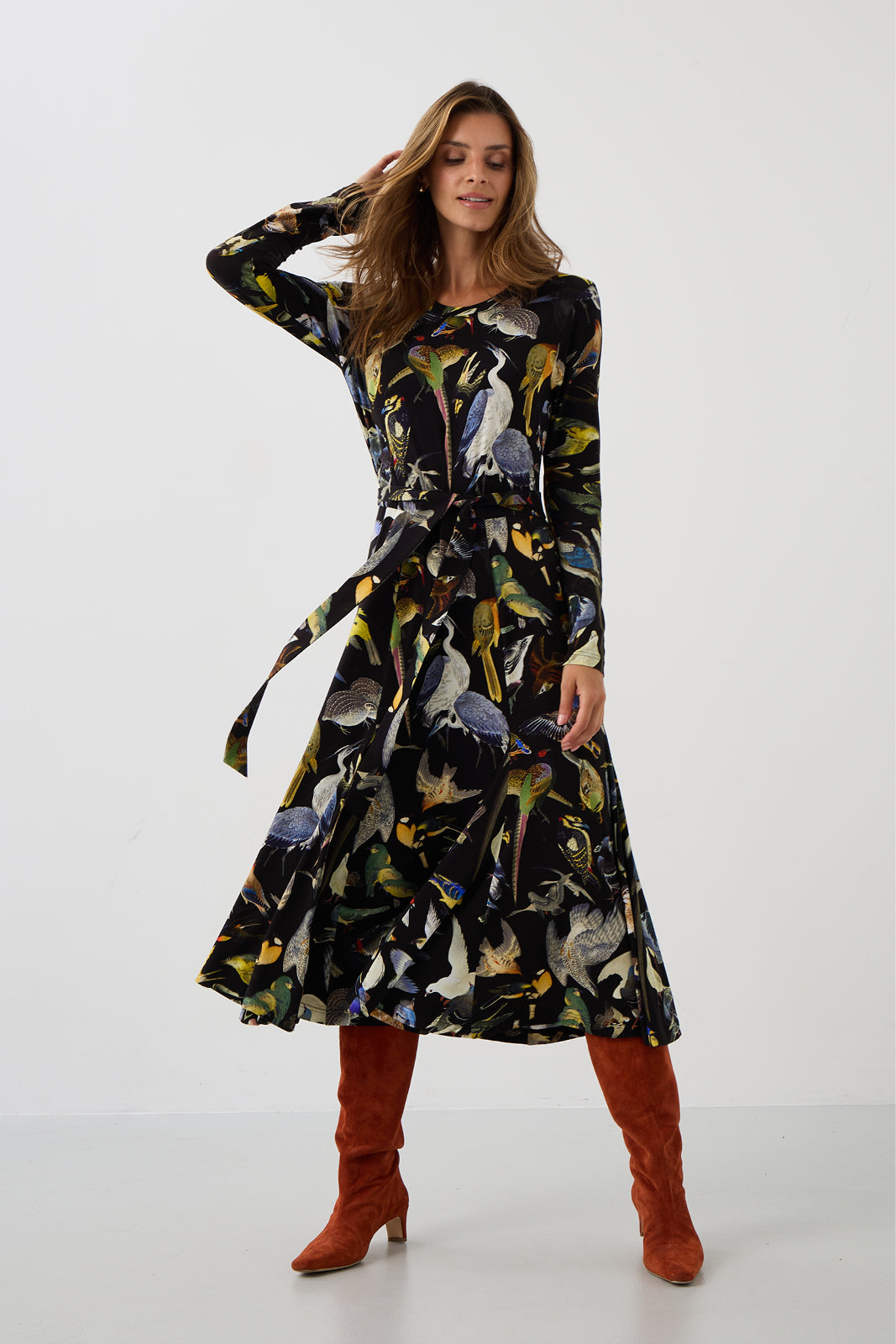KLIN LADY dress Warsaw birds print