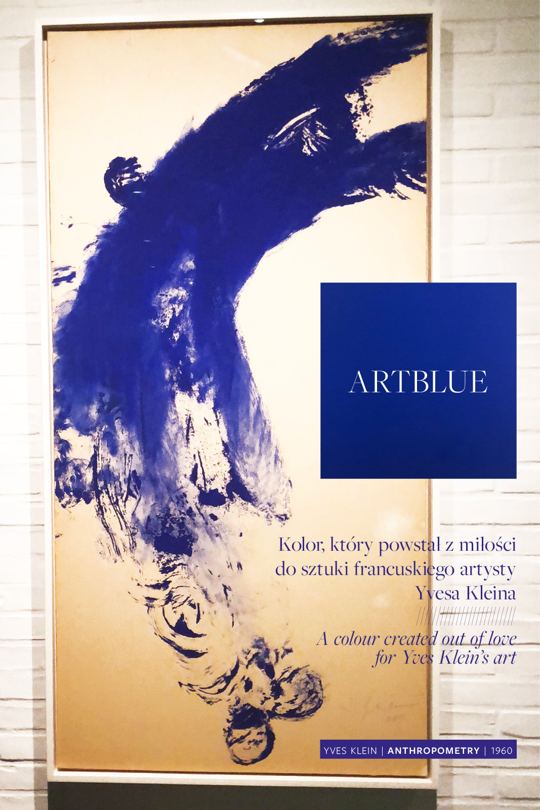 Obraz Yvesa Kleina w kolorze Artblue, abstrakcyjna sztuka francuskiego artysty z 1960 roku