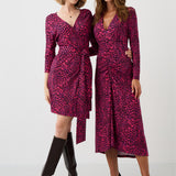 Sukienka MUSE print mini leo pink & art blue