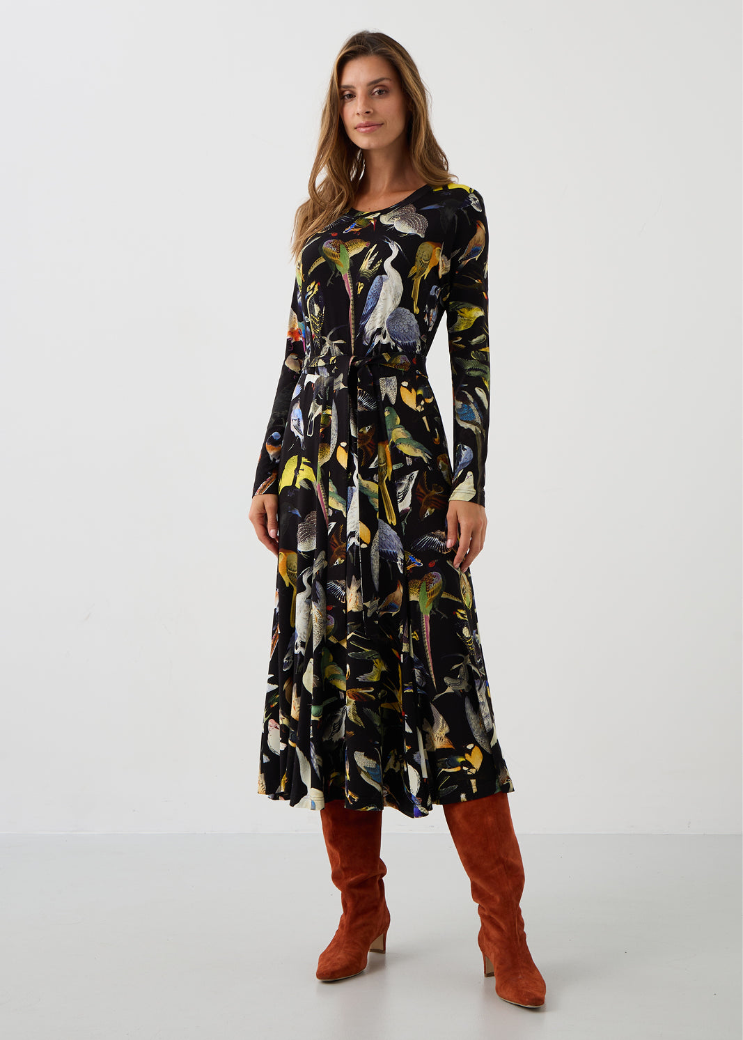 KLIN LADY dress Warsaw birds print