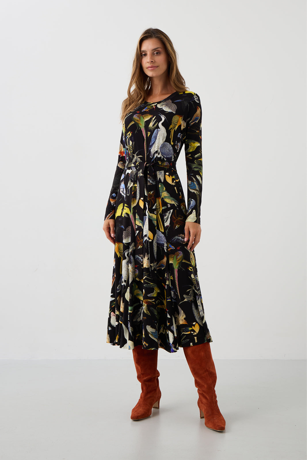 KLIN LADY dress Warsaw birds print