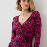 Sukienka BOGINI PRZED KOLANO print mini leo pink & art blue