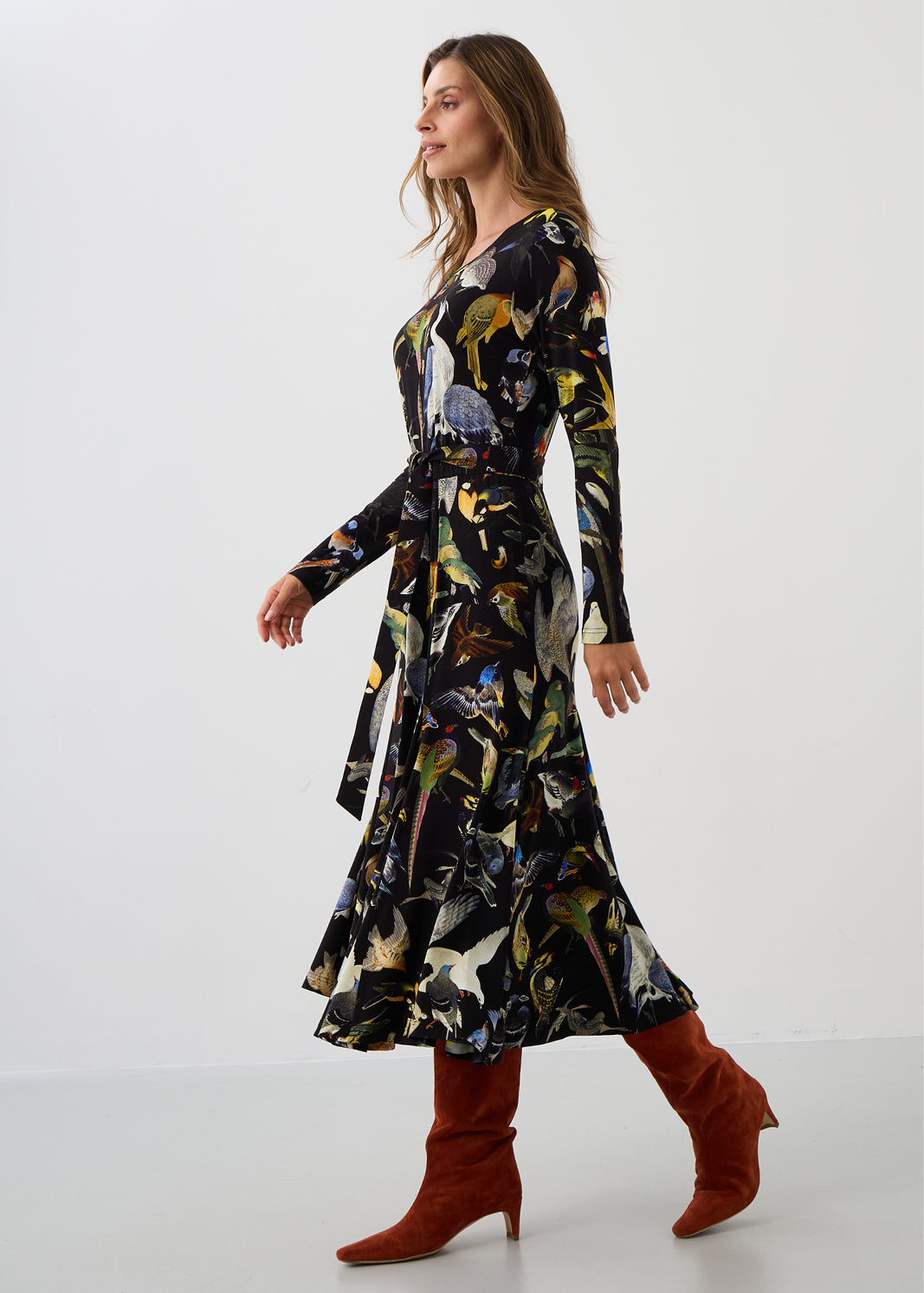 KLIN LADY dress Warsaw birds print