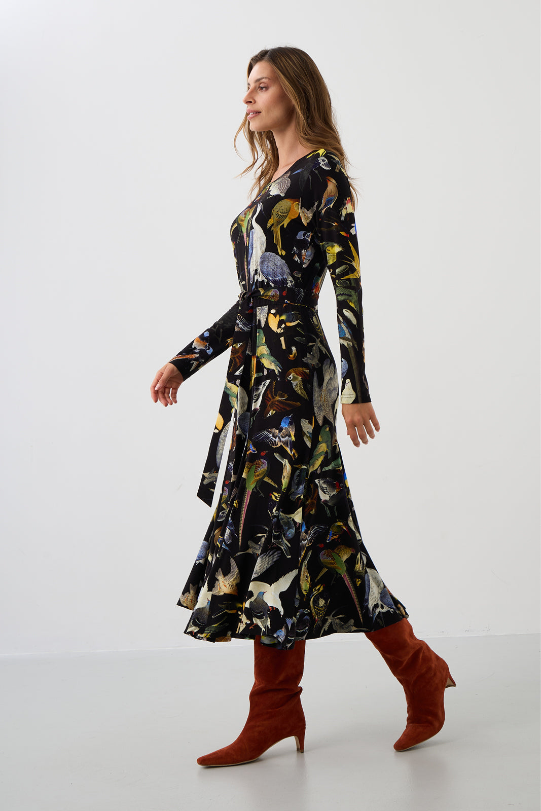 KLIN LADY dress Warsaw birds print