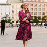 Dress MON AMOUR leo print pink and black