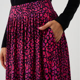Spódnica HIGH RISK print mini leo pink & art blue