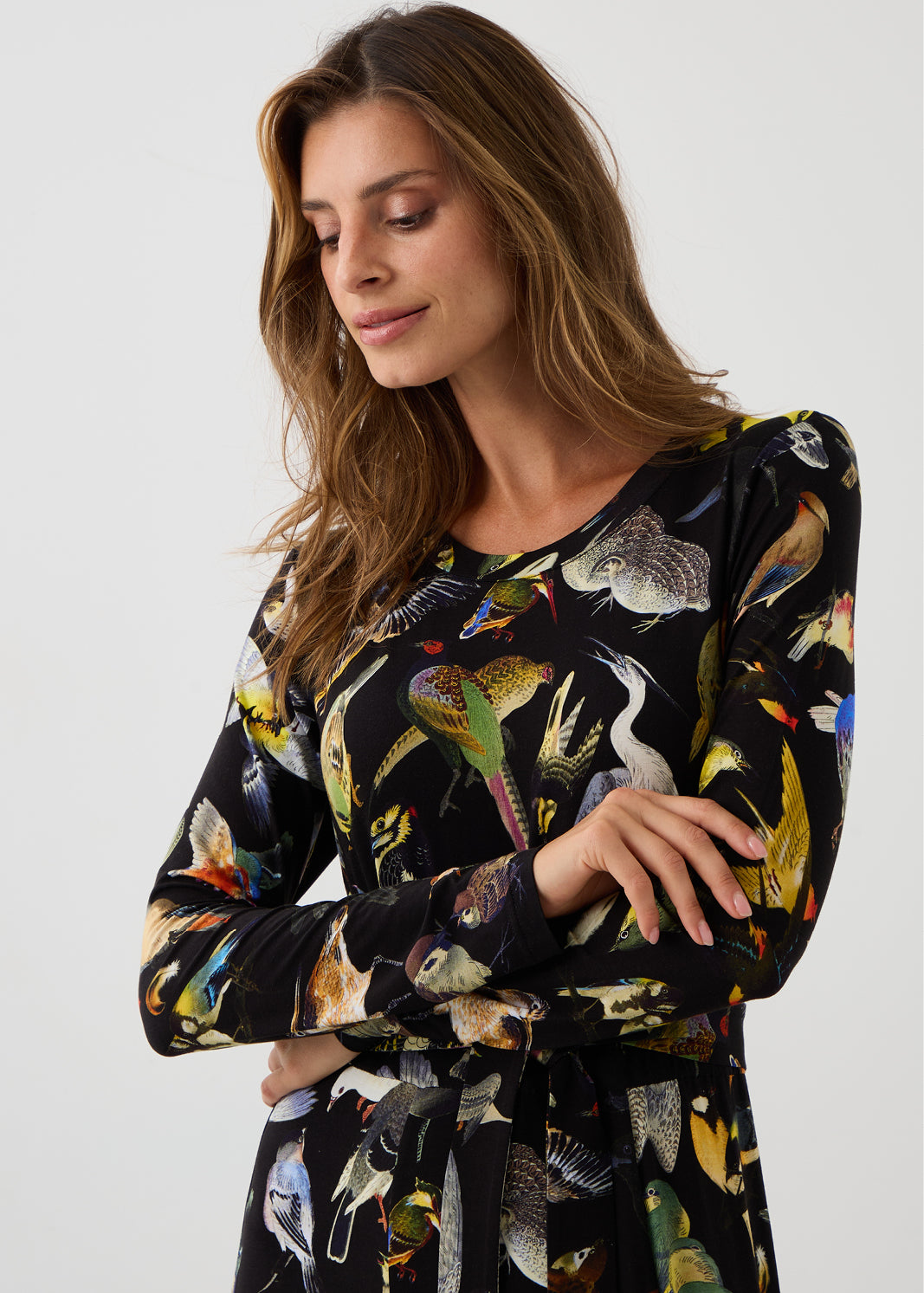 KLIN LADY dress Warsaw birds print
