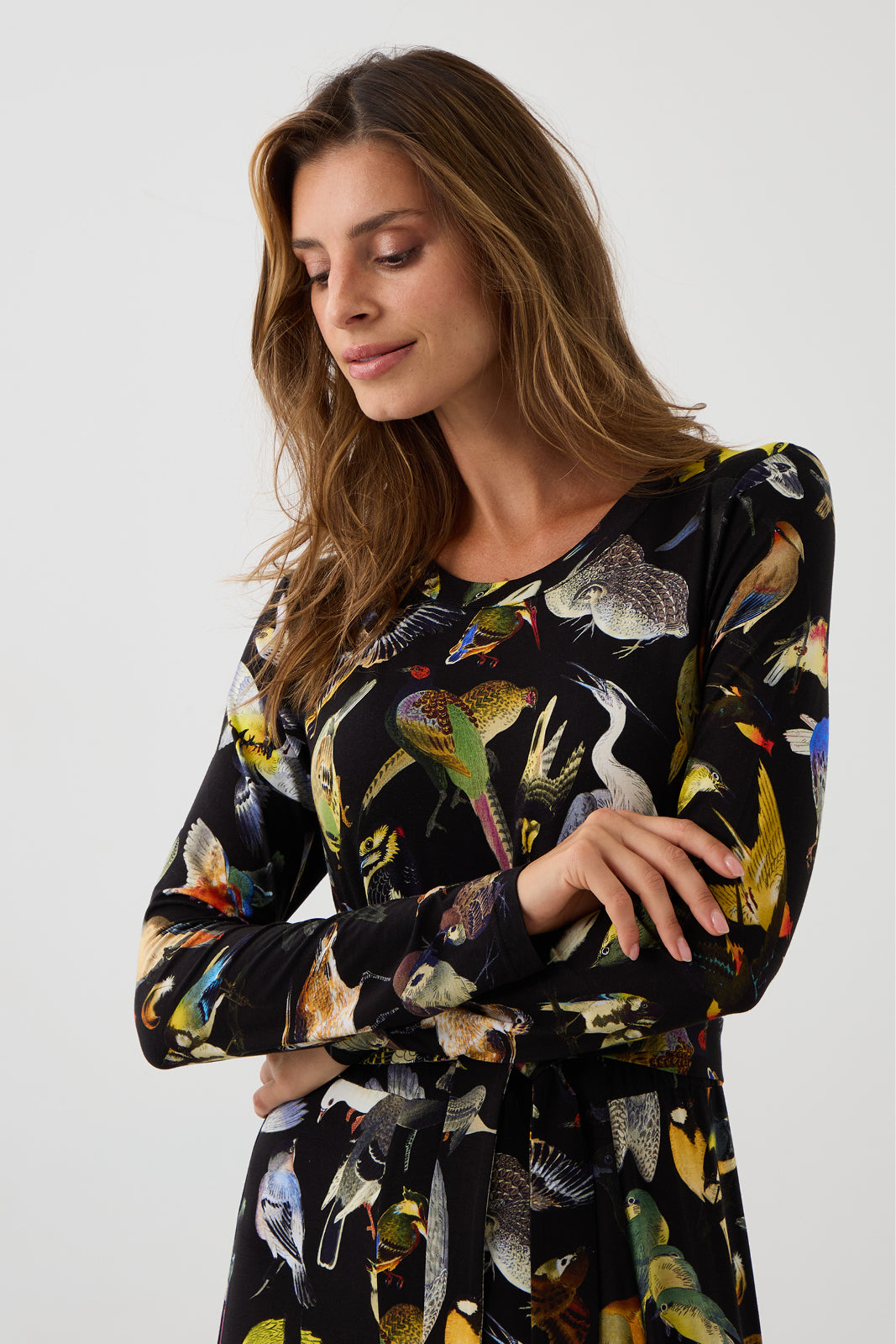 KLIN LADY dress Warsaw birds print