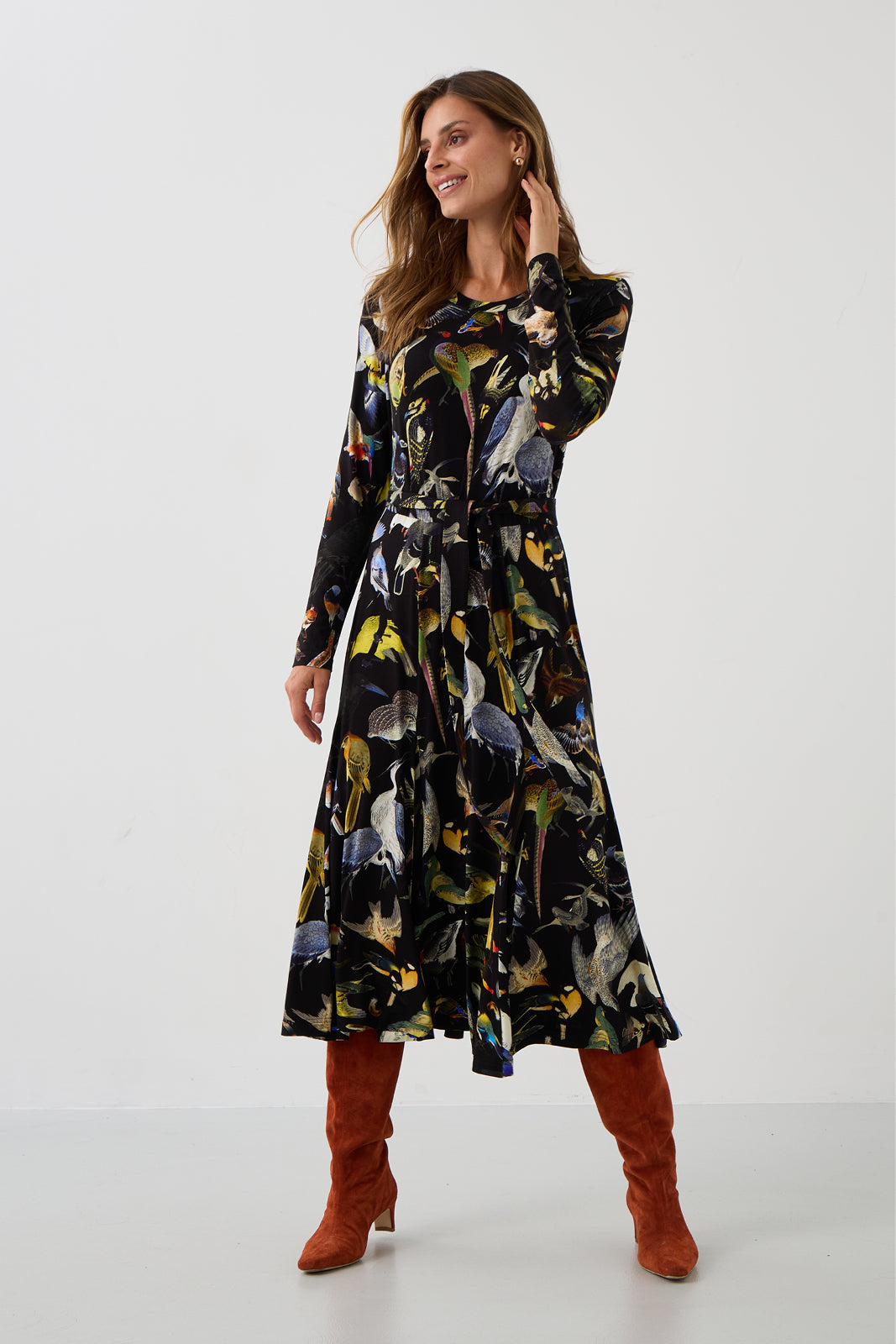 KLIN LADY dress Warsaw birds print