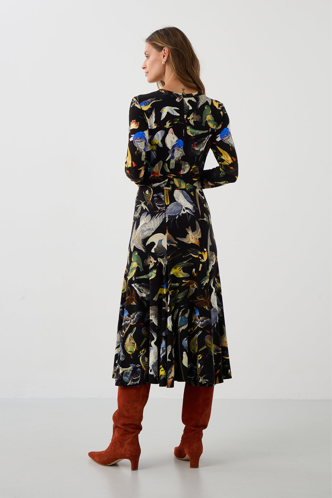 KLIN LADY dress Warsaw birds print