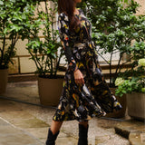 KLIN LADY dress Warsaw birds print