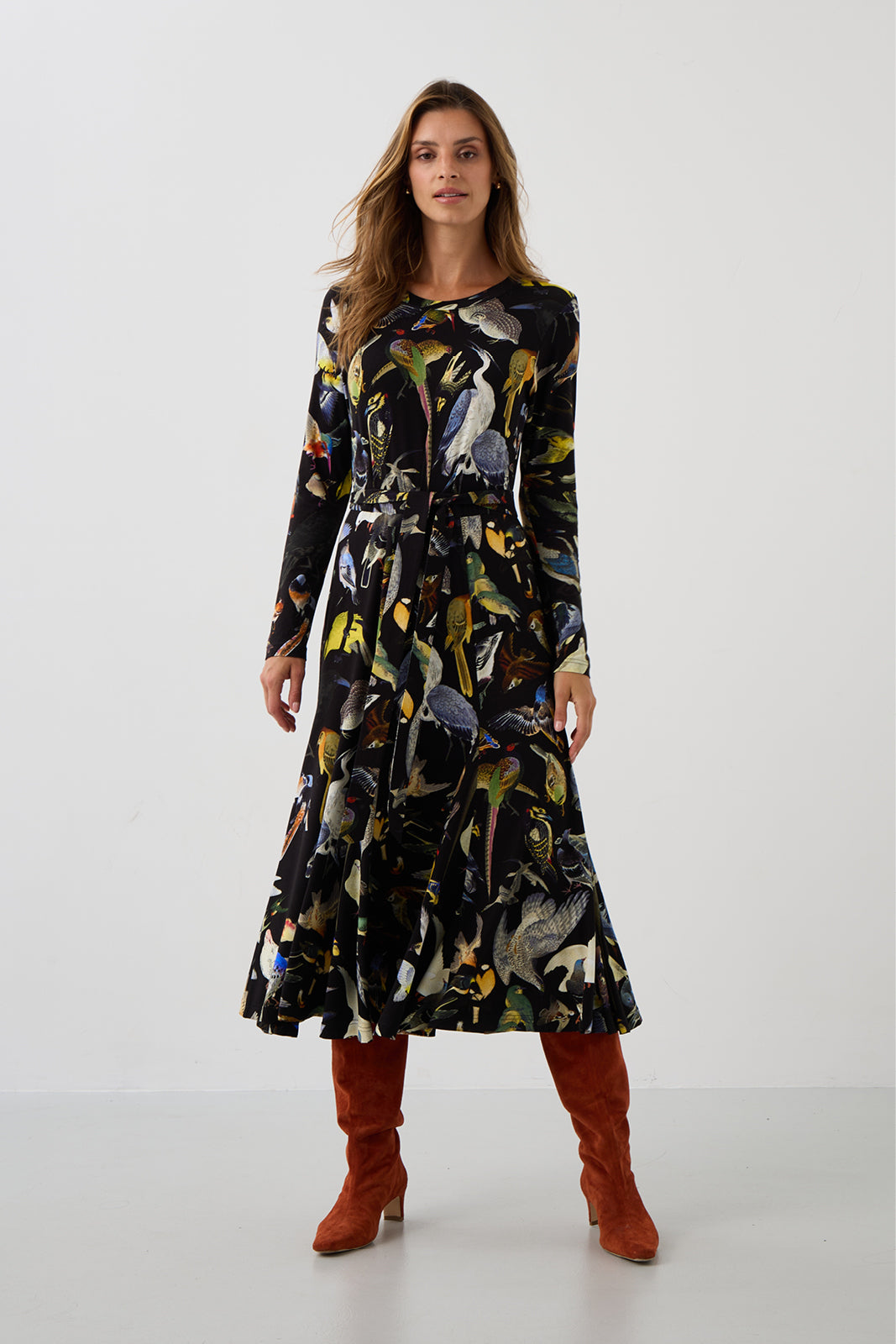 KLIN LADY dress Warsaw birds print