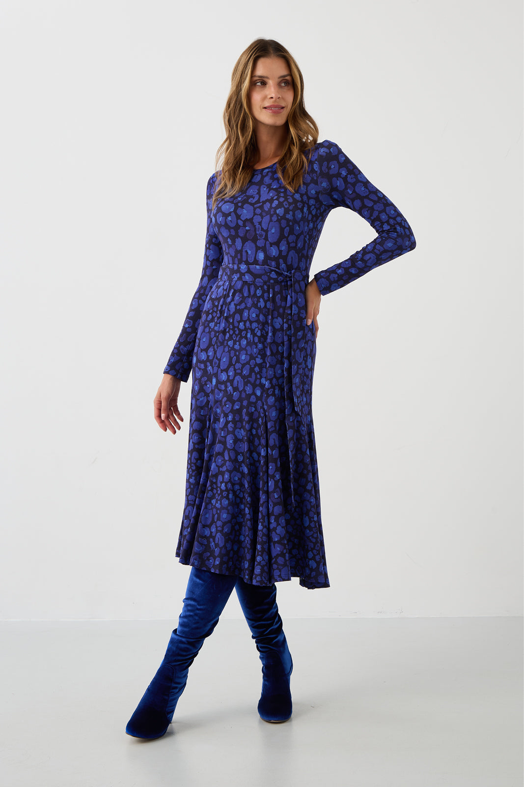 Sukienka KLIN LADY print leo art blue