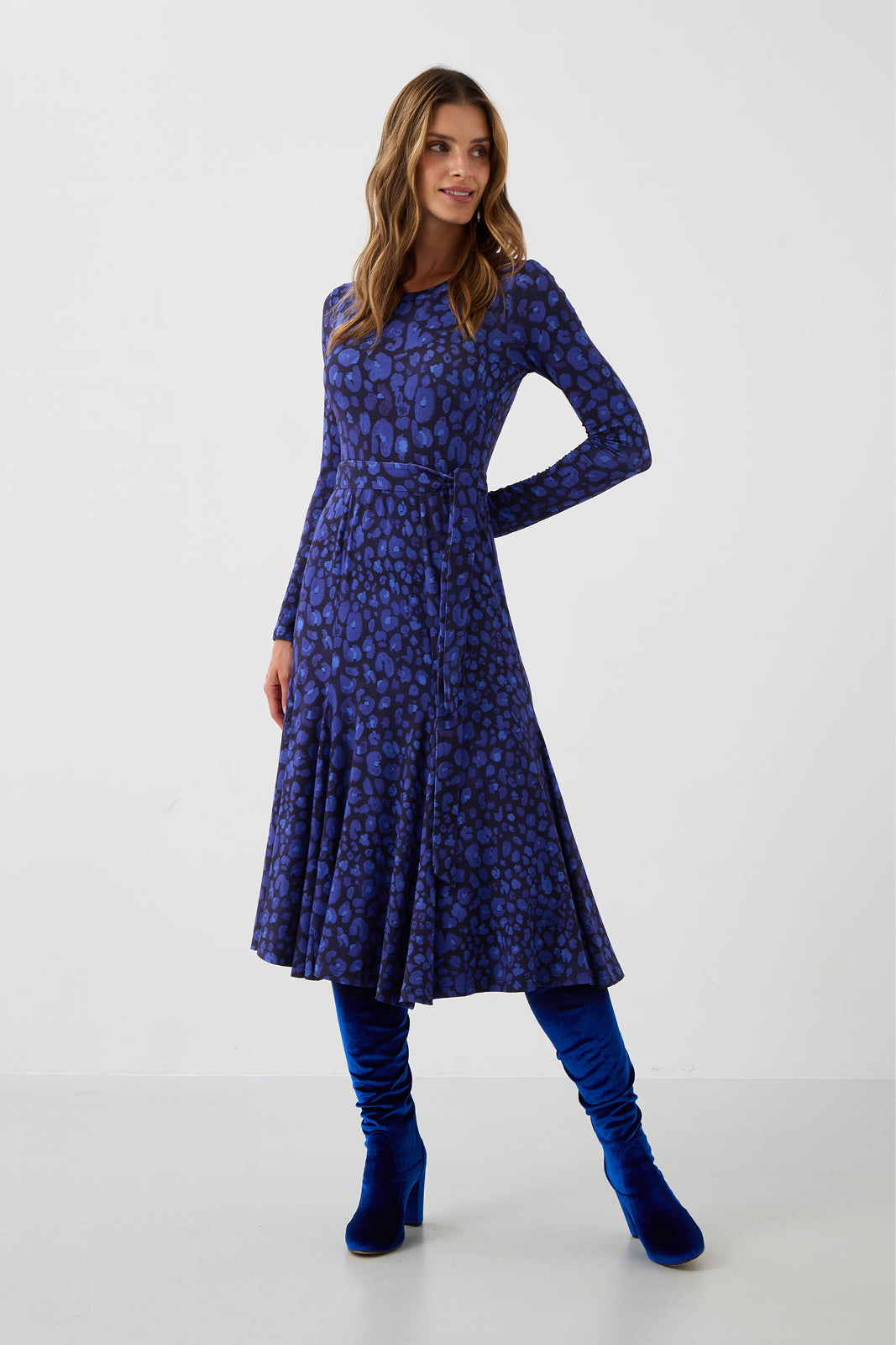 Sukienka KLIN LADY print leo art blue