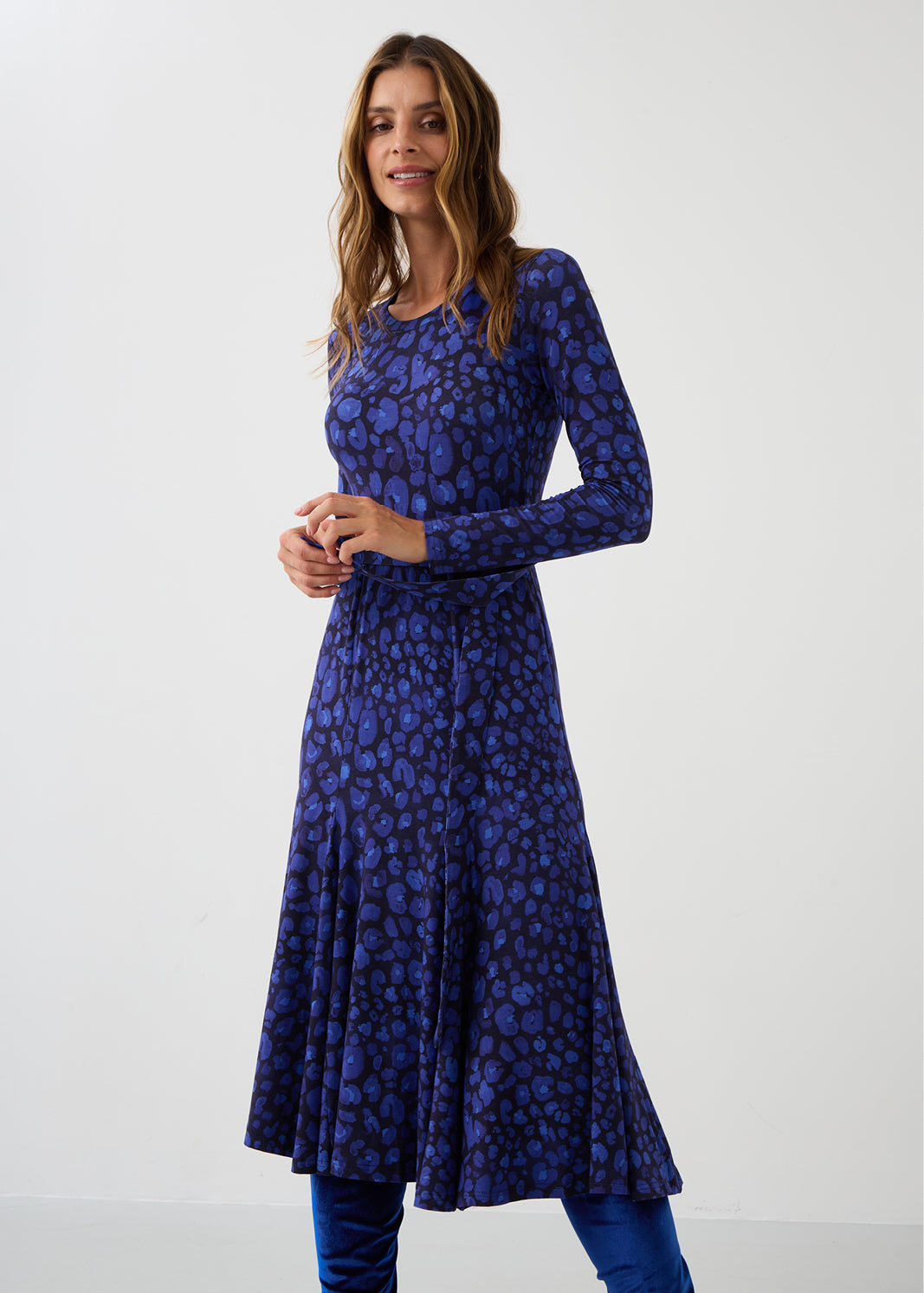 Sukienka KLIN LADY print leo art blue
