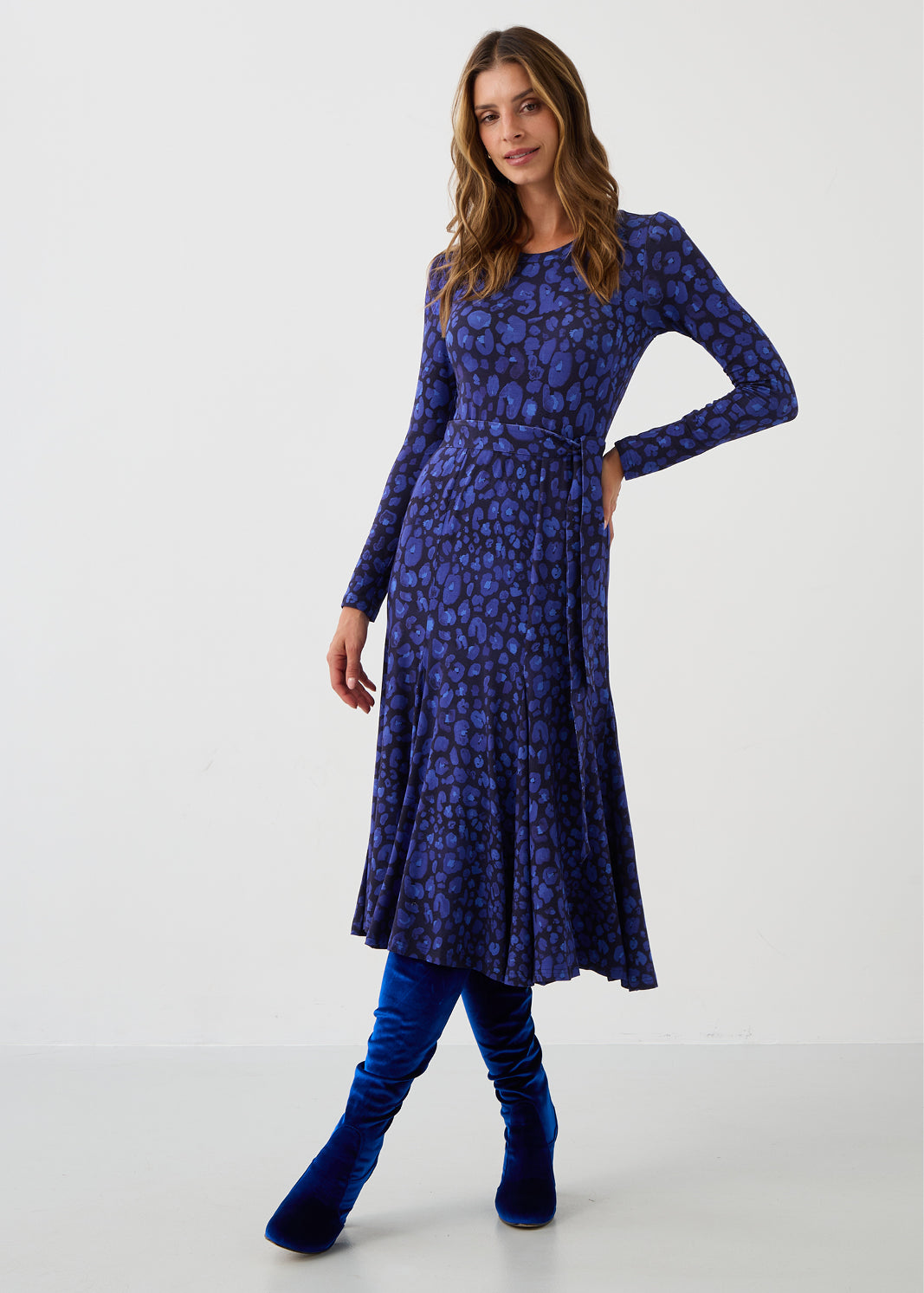 Sukienka KLIN LADY print leo art blue