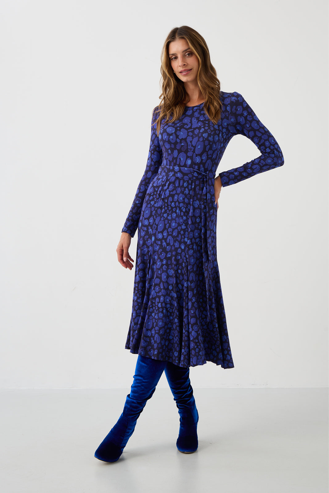 Sukienka KLIN LADY print leo art blue