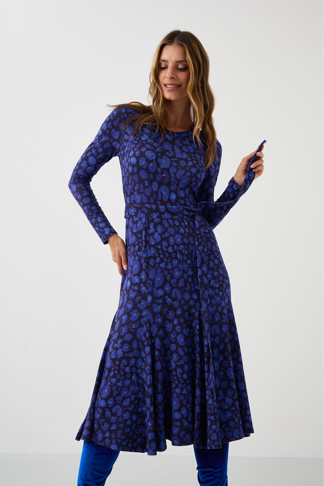 Sukienka KLIN LADY print leo art blue