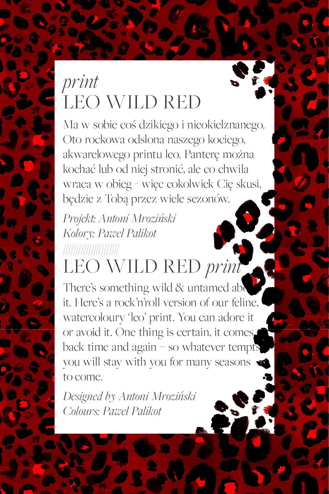 Czerwony print LEO WILD RED – dziki, nieokiełznany wzór leopardowy, idealny na wiele sezonów