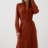 Dress OFFICE QUEEN WITHOUT POCKETS rusty