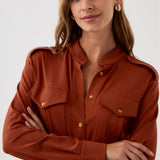 Dress OFFICE QUEEN WITHOUT POCKETS rusty