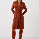 Dress OFFICE QUEEN WITHOUT POCKETS rusty