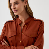 Dress OFFICE QUEEN WITHOUT POCKETS rusty