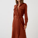 Dress OFFICE QUEEN WITHOUT POCKETS rusty