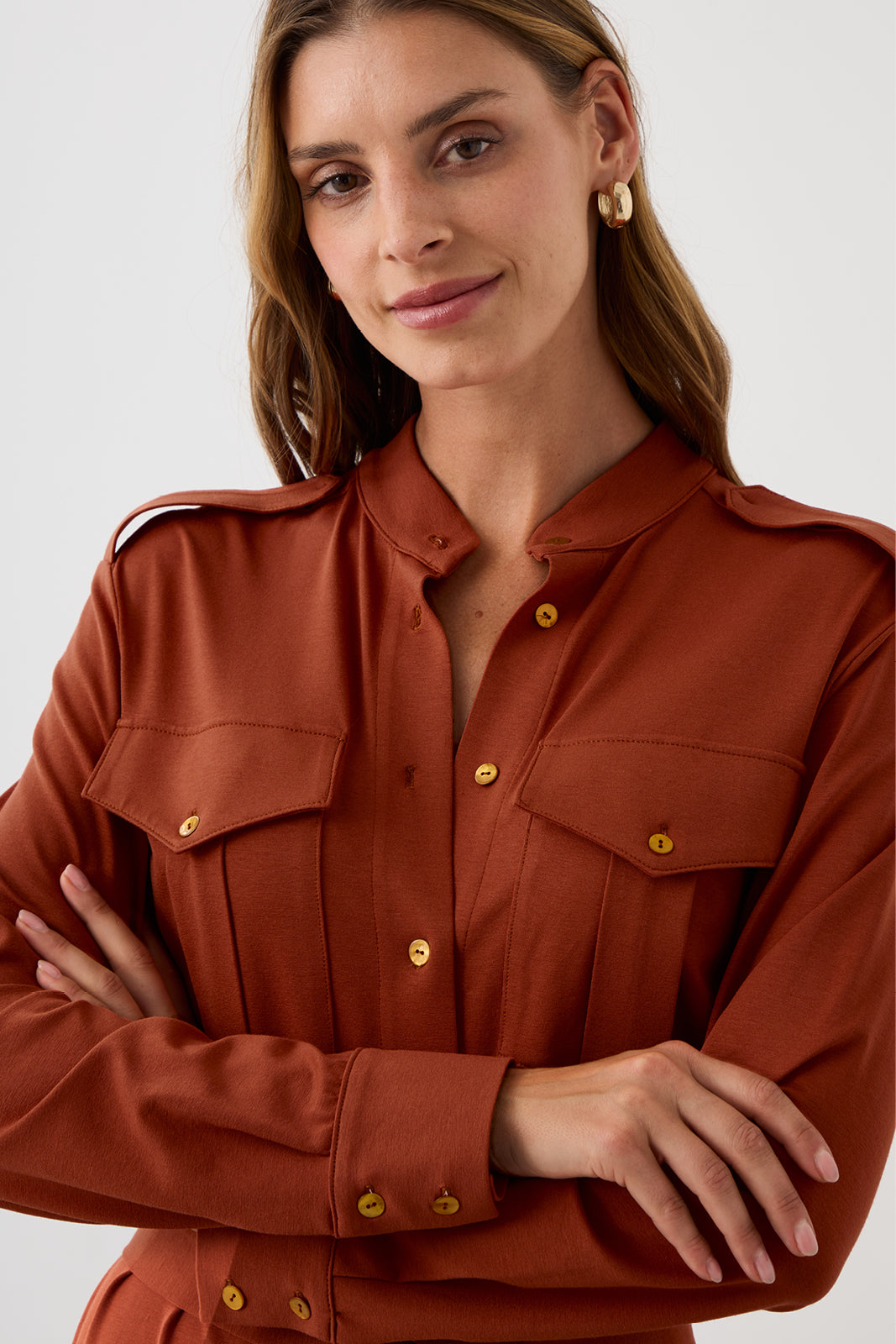 Dress OFFICE QUEEN WITHOUT POCKETS rusty