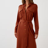 Dress OFFICE QUEEN WITHOUT POCKETS rusty