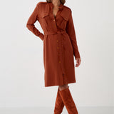 Dress OFFICE QUEEN WITHOUT POCKETS rusty