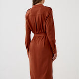 Dress OFFICE QUEEN WITHOUT POCKETS rusty