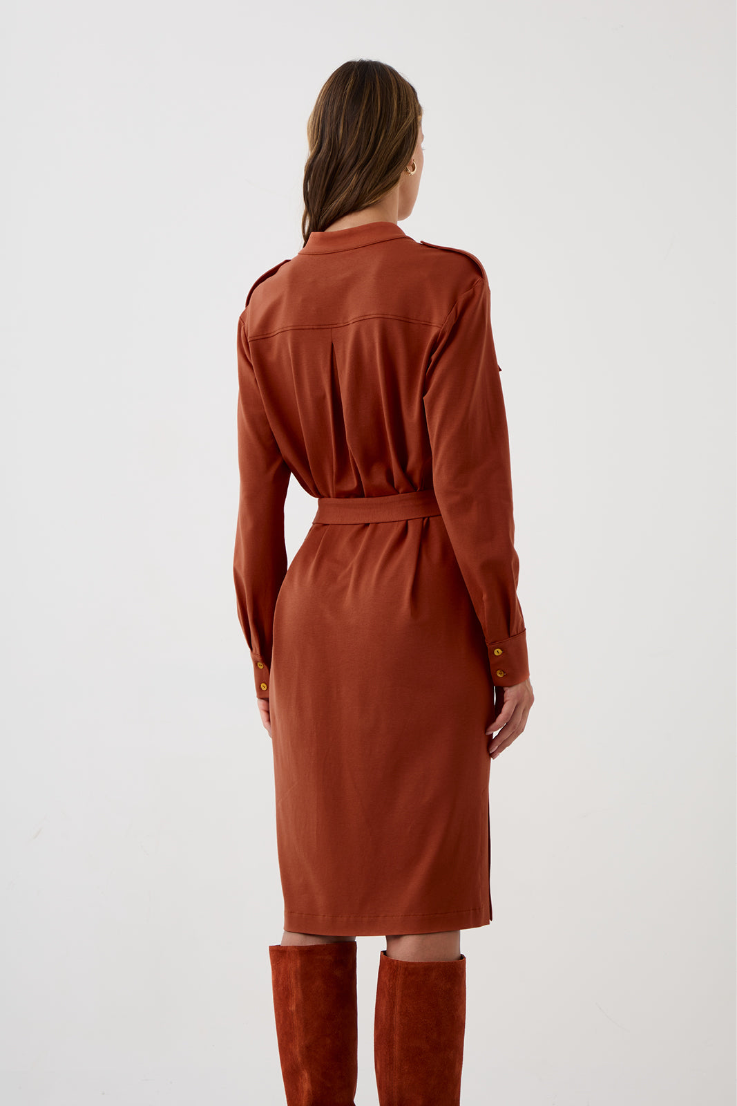 Dress OFFICE QUEEN WITHOUT POCKETS rusty