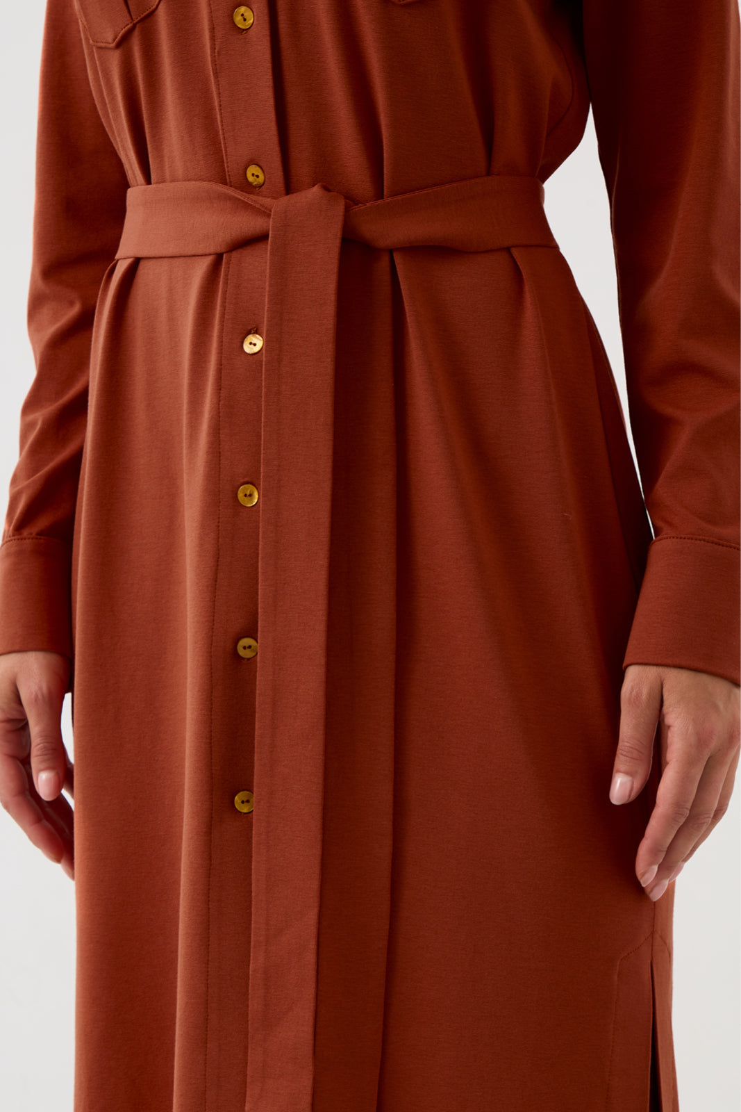 Dress OFFICE QUEEN WITHOUT POCKETS rusty