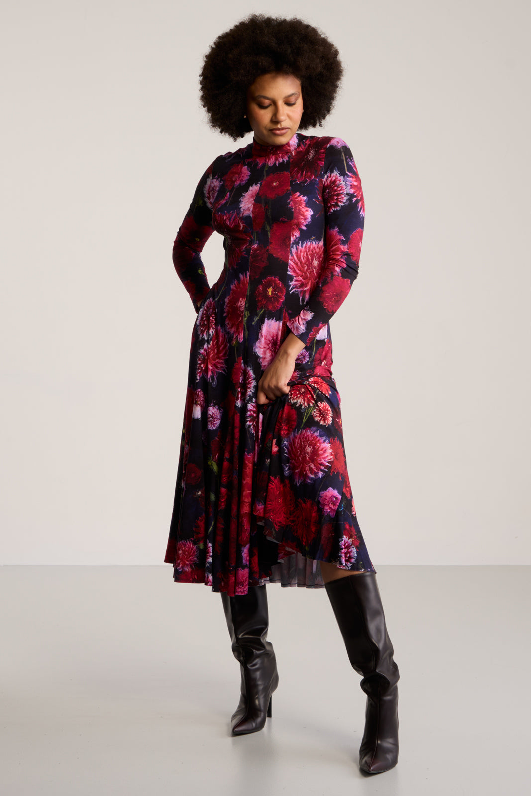 Dress LET’S DANCE dahlias print