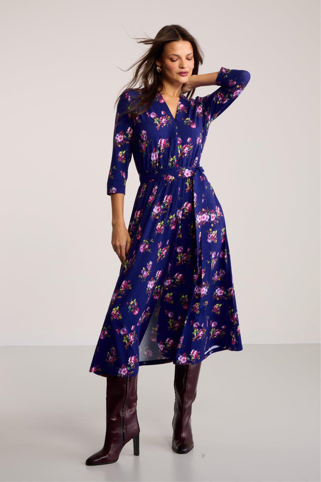 Sukienka LIBERTY DRESS print risk'n'roses blue