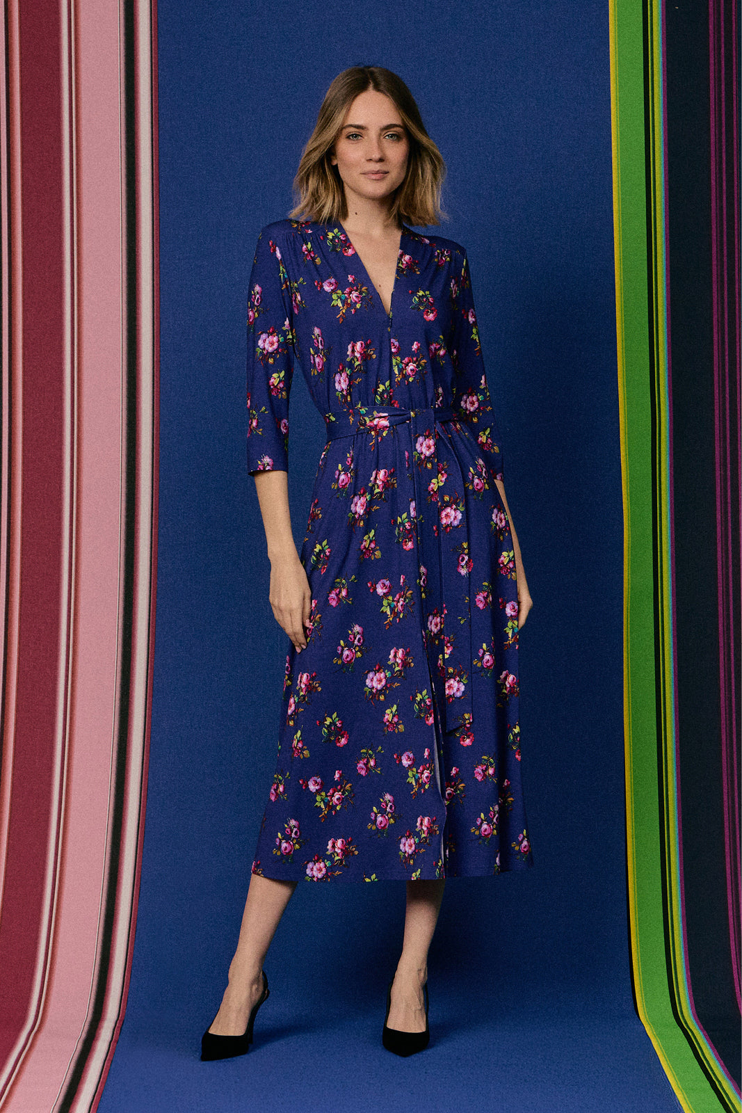 Sukienka LIBERTY DRESS print risk'n'roses blue