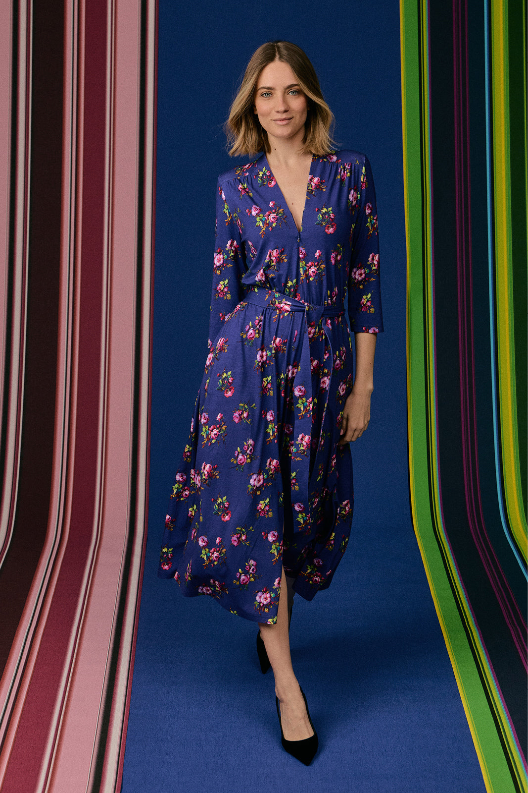 Sukienka LIBERTY DRESS print risk'n'roses blue