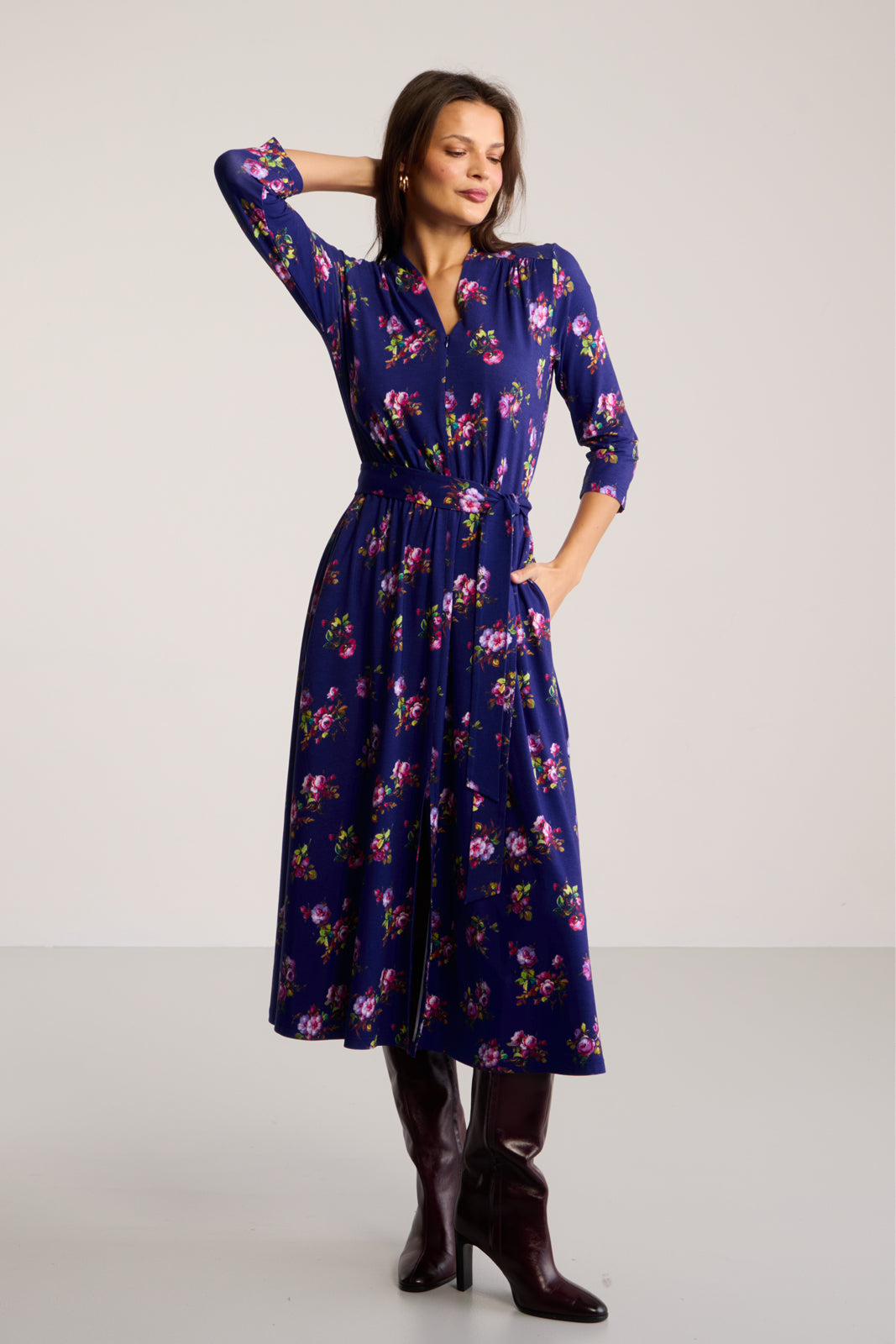 Sukienka LIBERTY DRESS print risk'n'roses blue