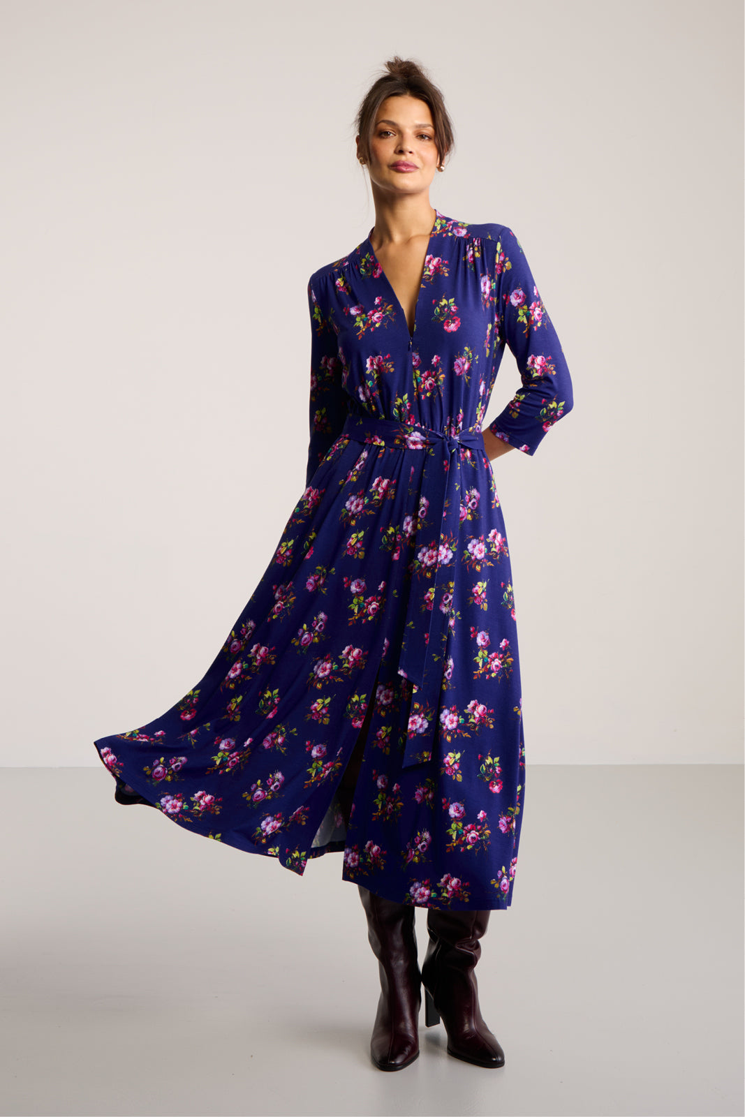 Sukienka LIBERTY DRESS print risk'n'roses blue