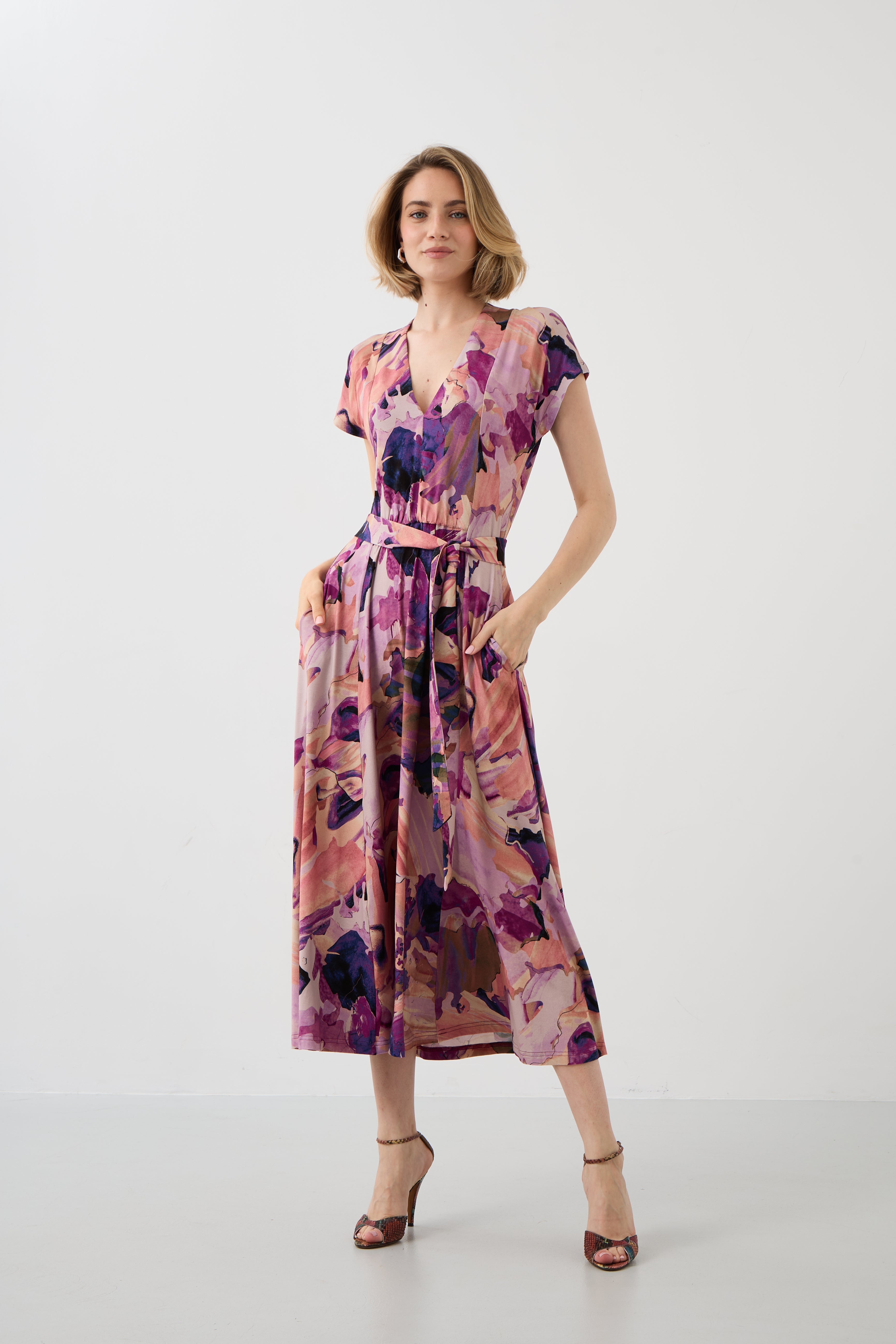 Dress TUSCANY Dreamworld pink & mauve print