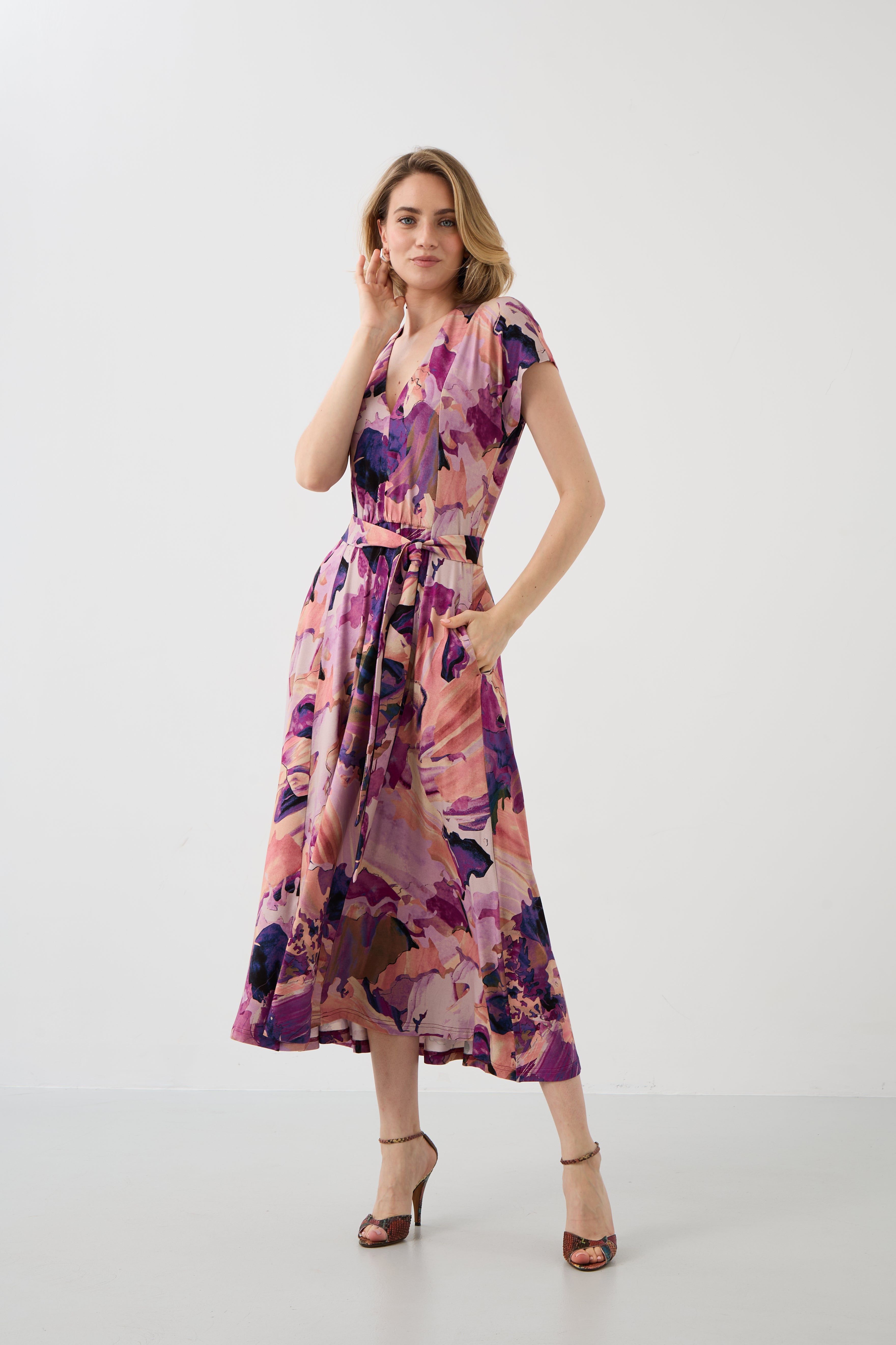 Dress TUSCANY Dreamworld pink & mauve print