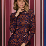 Sukienka SKINCITY Z GOLFEM MAXI print leo burgundy