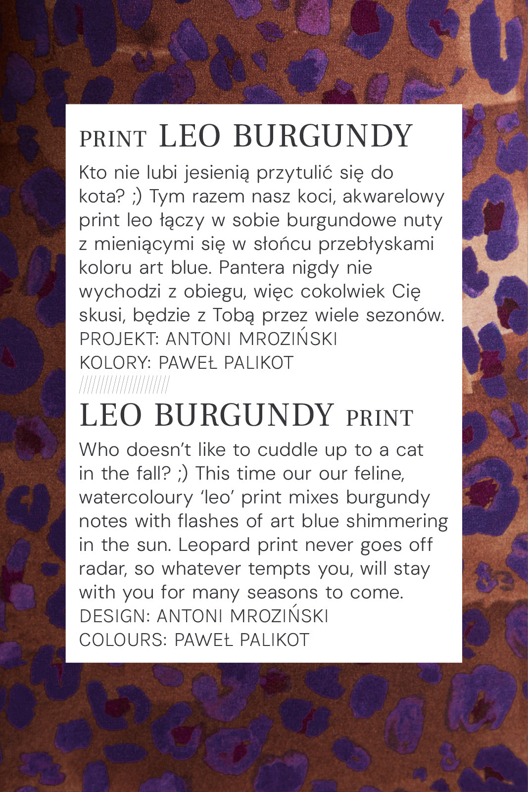 Sukienka SKINCITY Z GOLFEM MAXI print leo burgundy